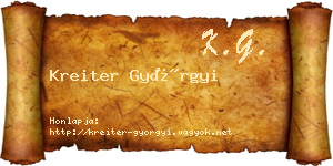 Kreiter Györgyi névjegykártya
